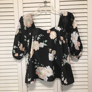 We Are Kindred Floral Satin Blouse Size 0